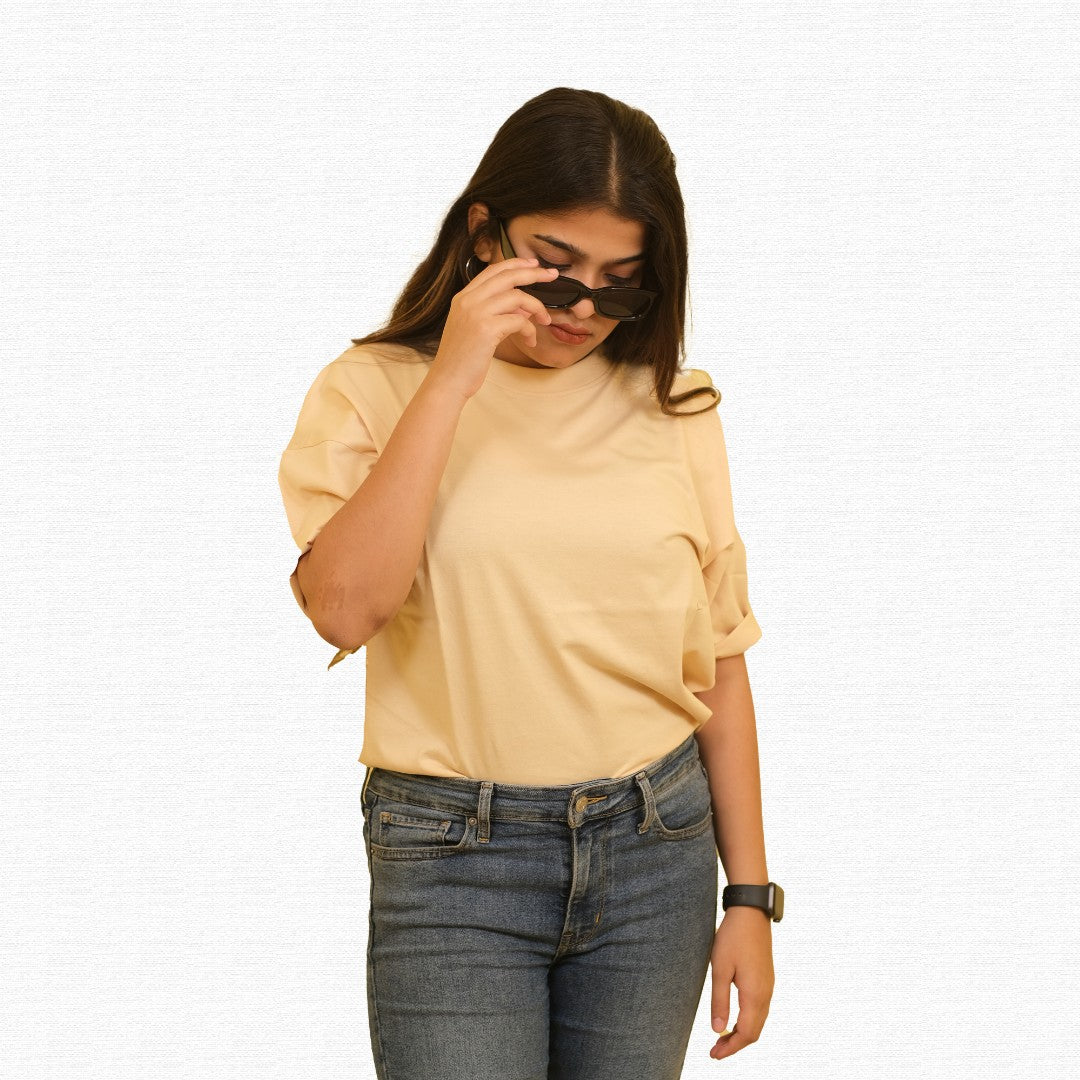Sand – Oversized Drop Shoulder Tee