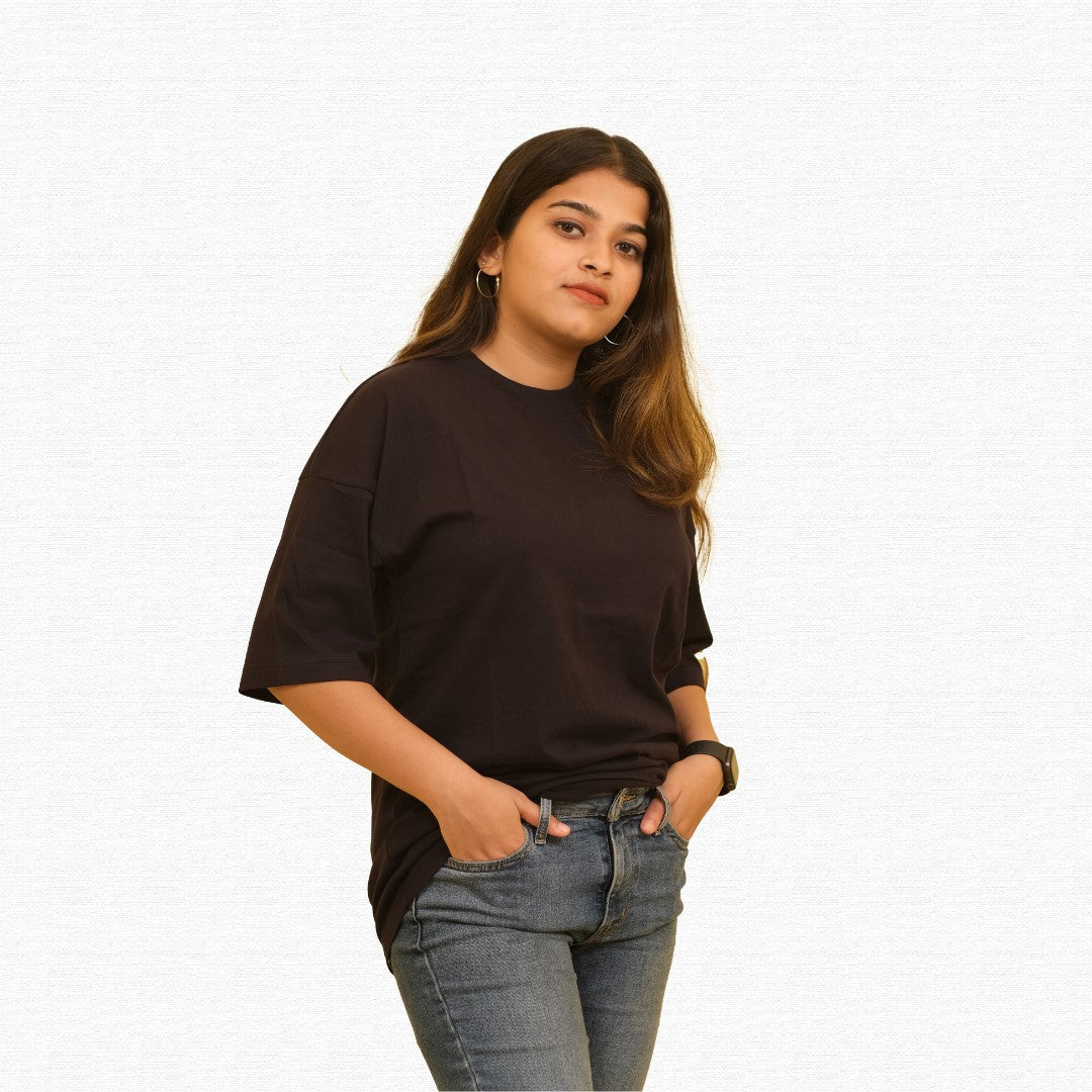 Midnight Black  – Oversized Drop Shoulder Tee