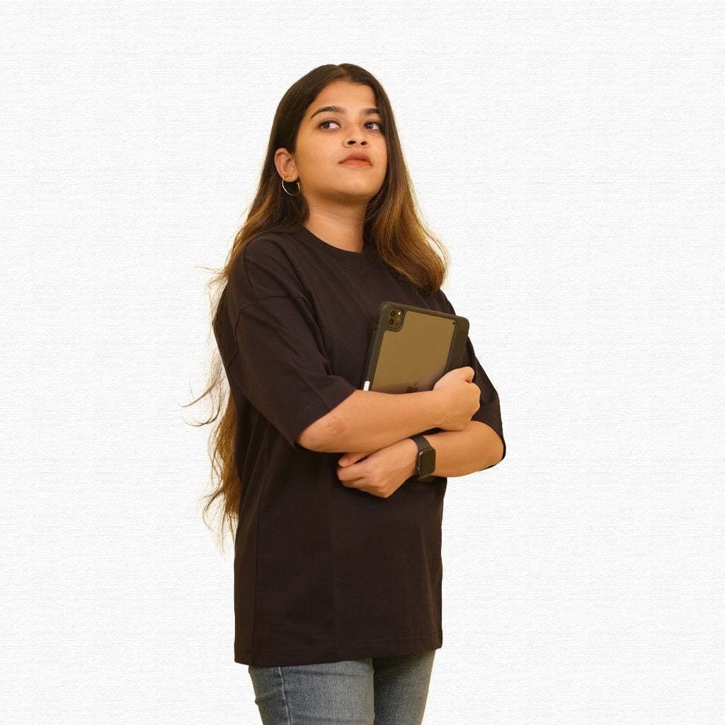 Midnight Black  – Oversized Drop Shoulder Tee